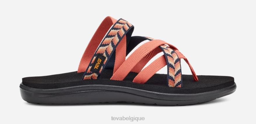 Teva Voya Zillesa pour femmes 4D2N201orange géométrique rétro
