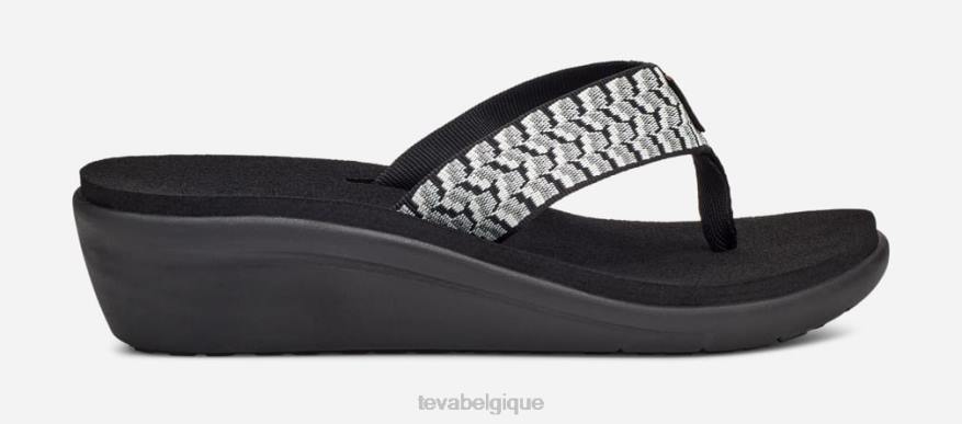 Teva coin Voya pour femme 4D2N381peindre les traces en noir/blanc